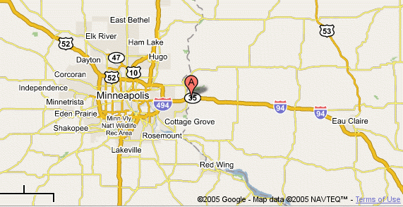 Map from Twin Cities & Eau Claire